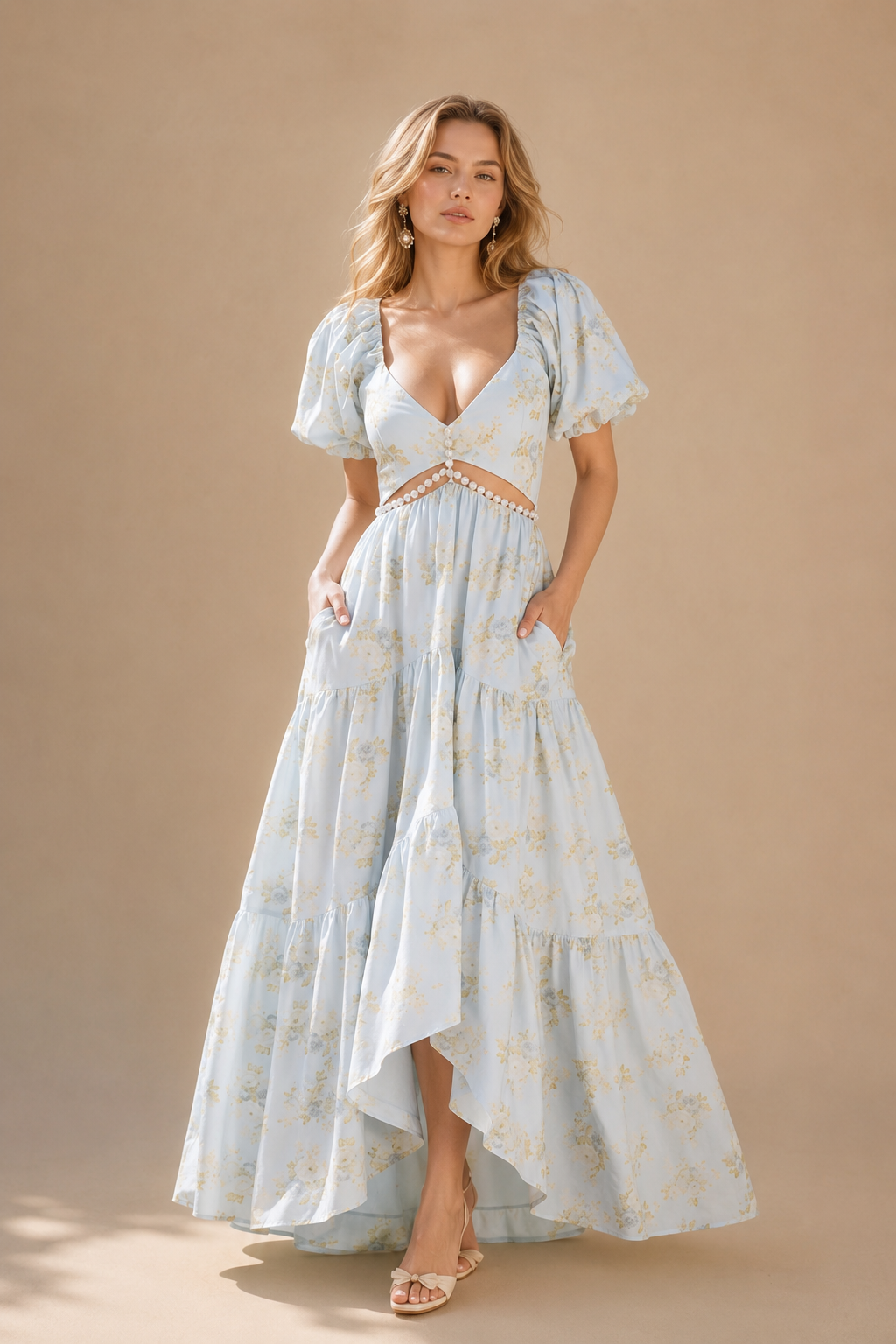 Vestido de flores con un corte delicado