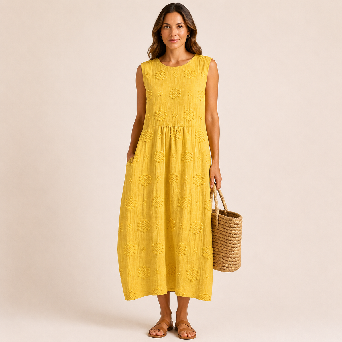 Vestido midi con estampado floral
