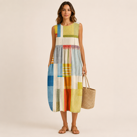 Vestido midi geométrico