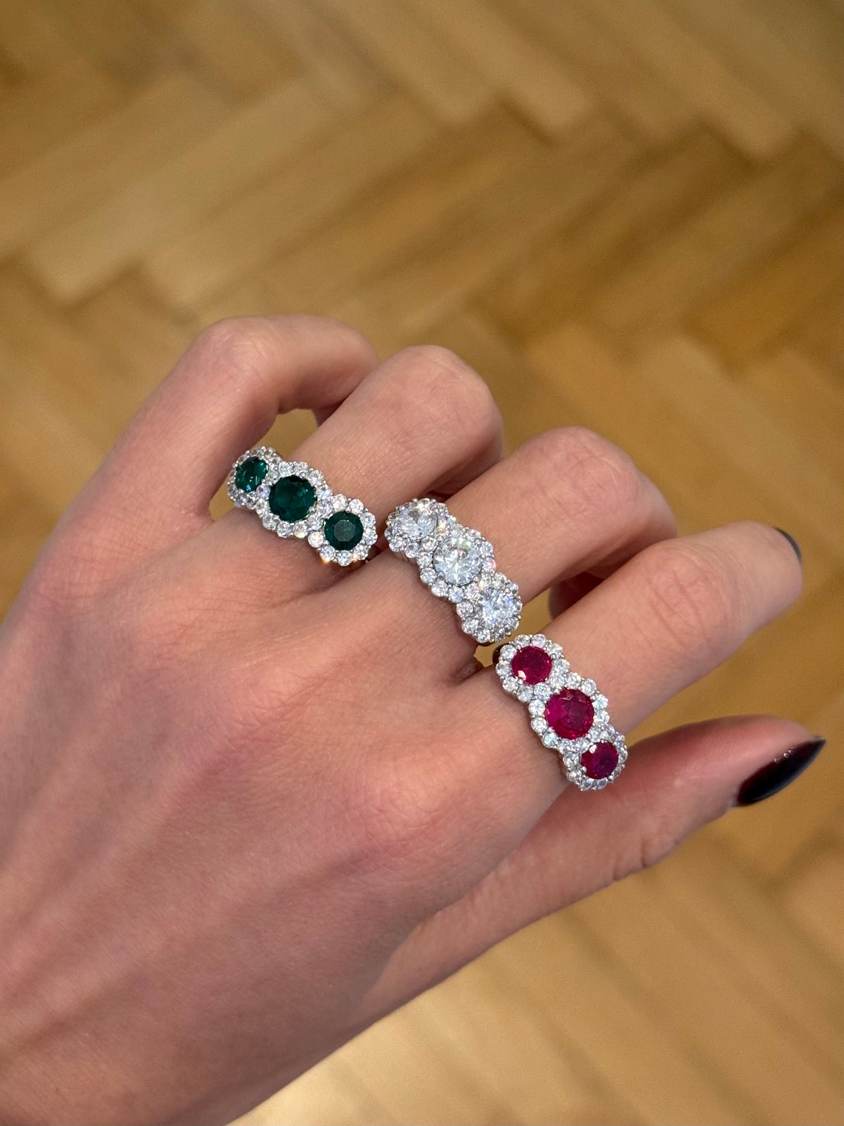 Anillo trilogía de piedras