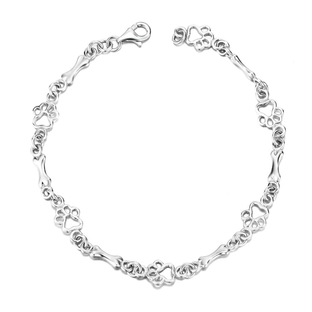 Pulsera de plata con detalles de perro