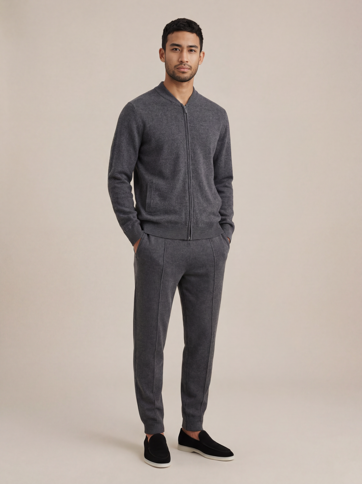 Norio Signature Set Dark Grey | Two-Piece Knit Set