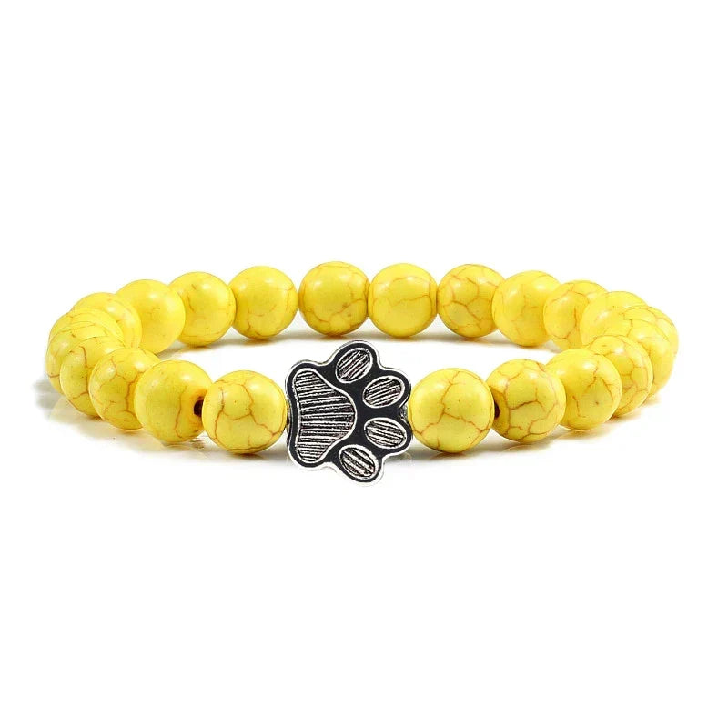 Pulsera de cuentas con encanto de pata