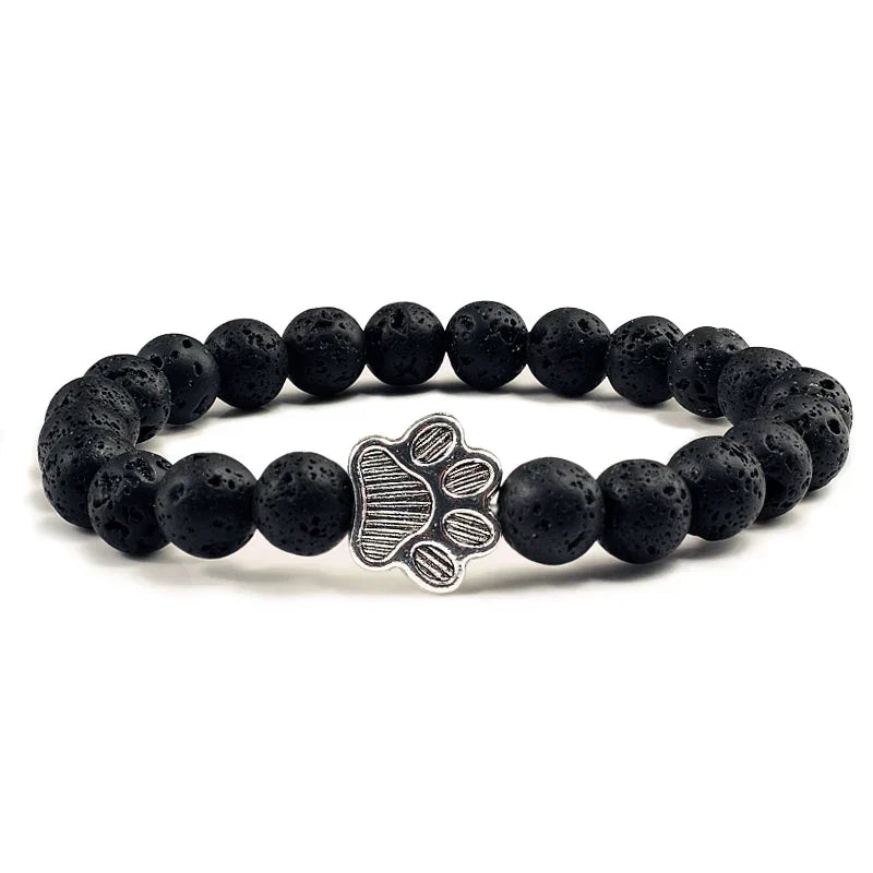 Pulsera de cuentas con encanto de pata