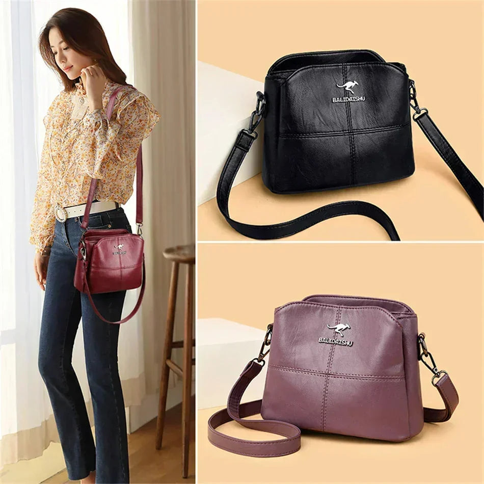 Bolsa bordada de microfibra con correa crossbody