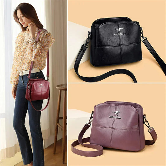 Bolsa bordada de microfibra con correa crossbody
