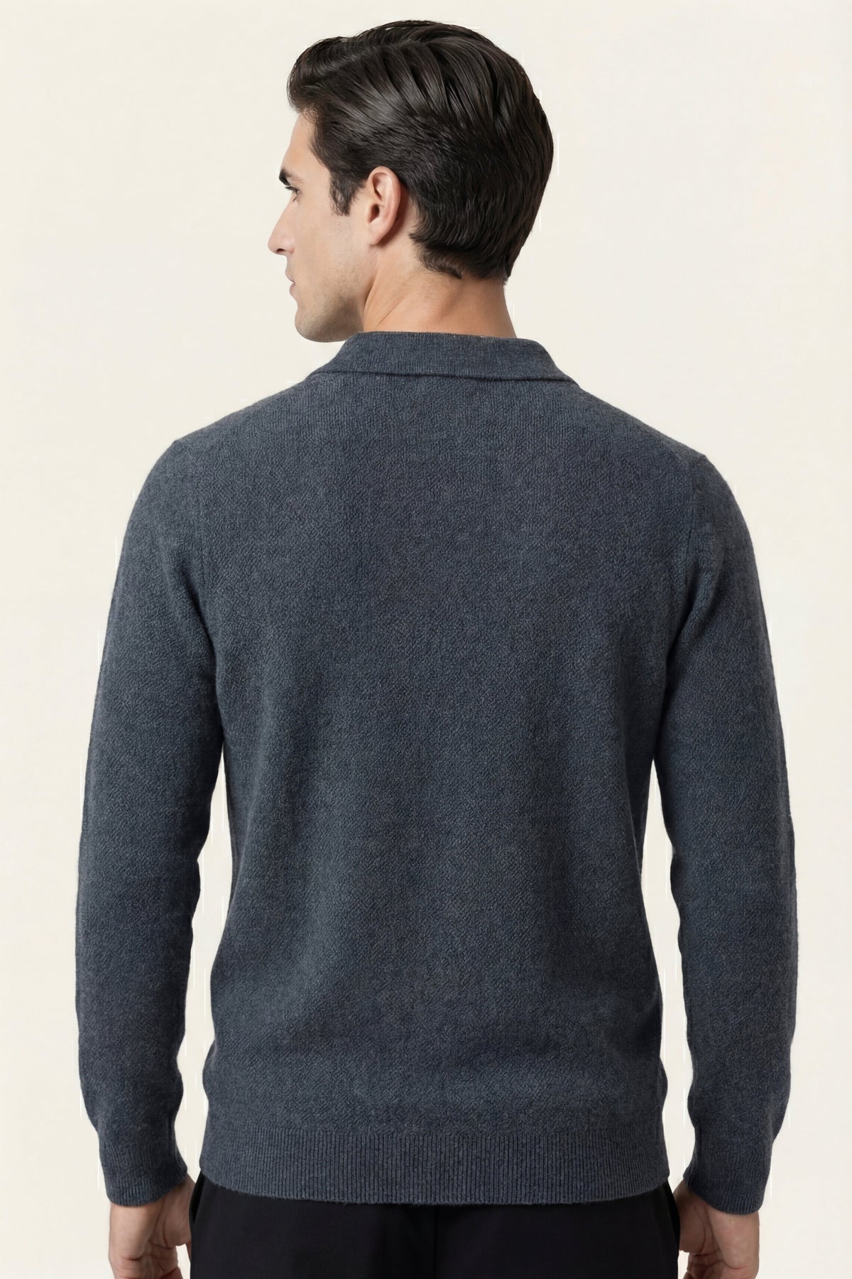 Ario City Polo Grey | Long-Sleeve Knit Polo