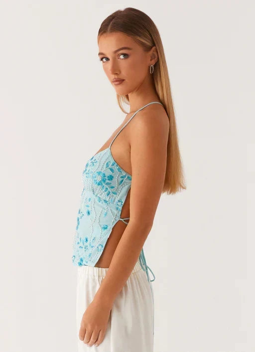 Top de lentejuelas con tirantes