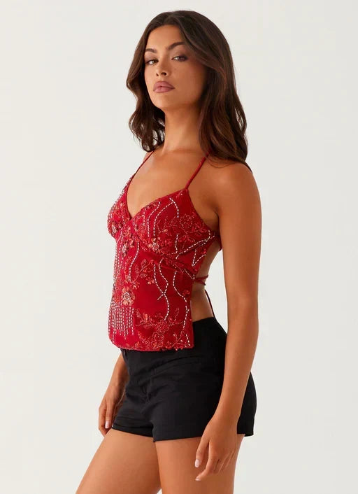 Top de lentejuelas con tirantes