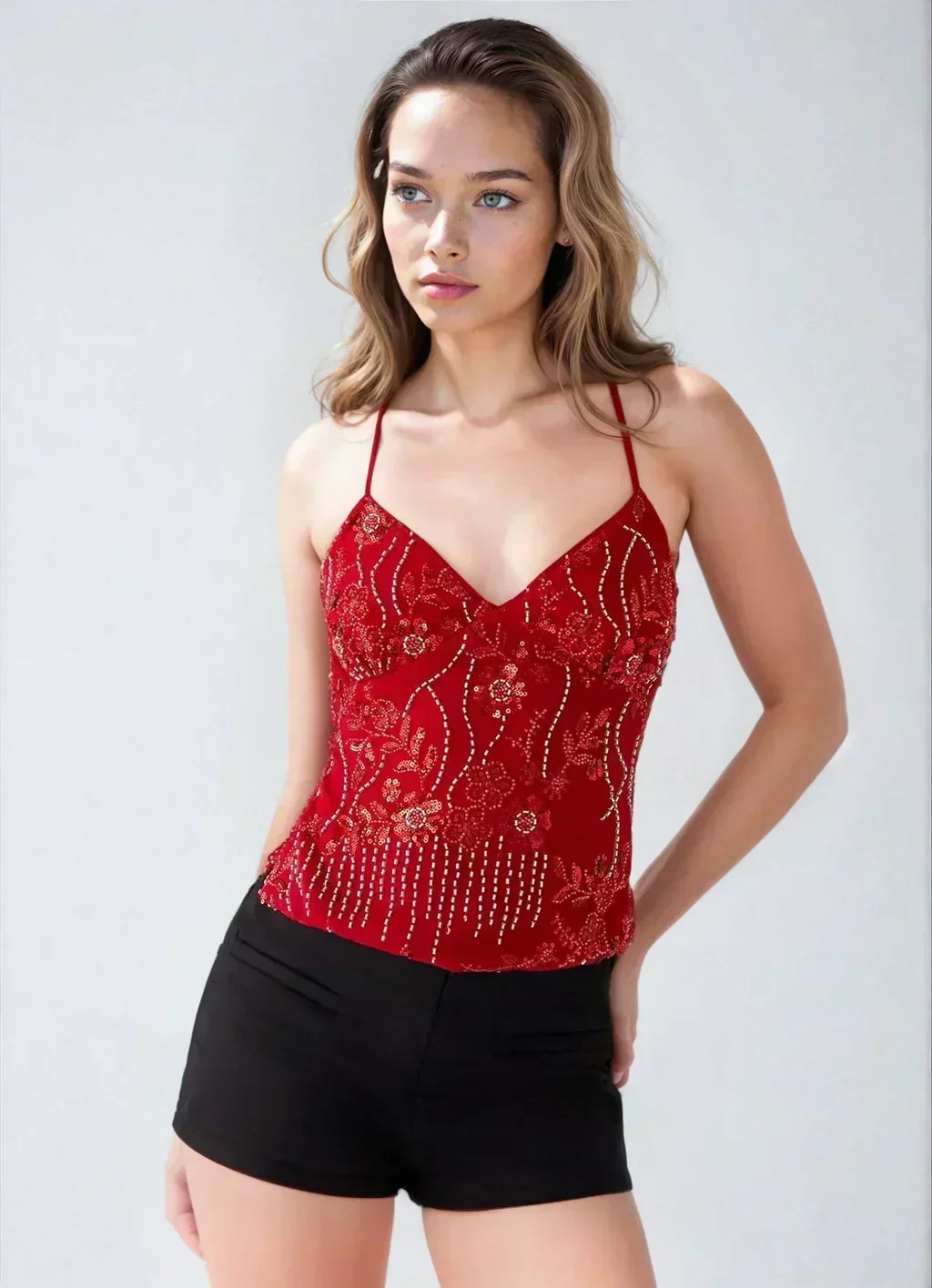 Top de lentejuelas con tirantes