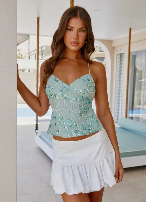Top de lentejuelas con tirantes