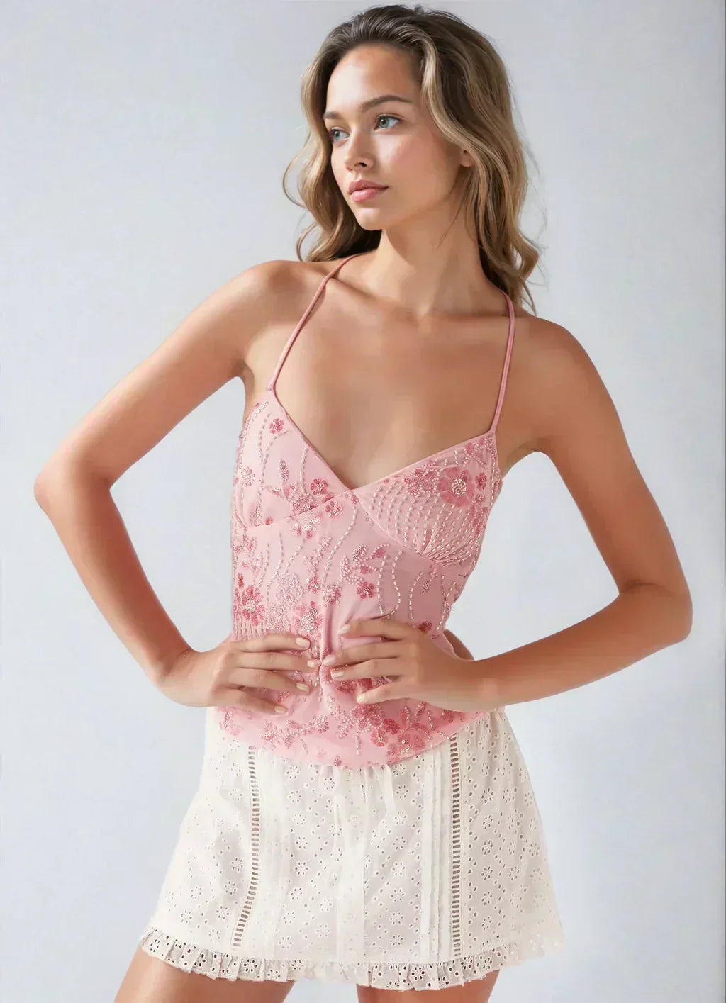 Top de lentejuelas con tirantes
