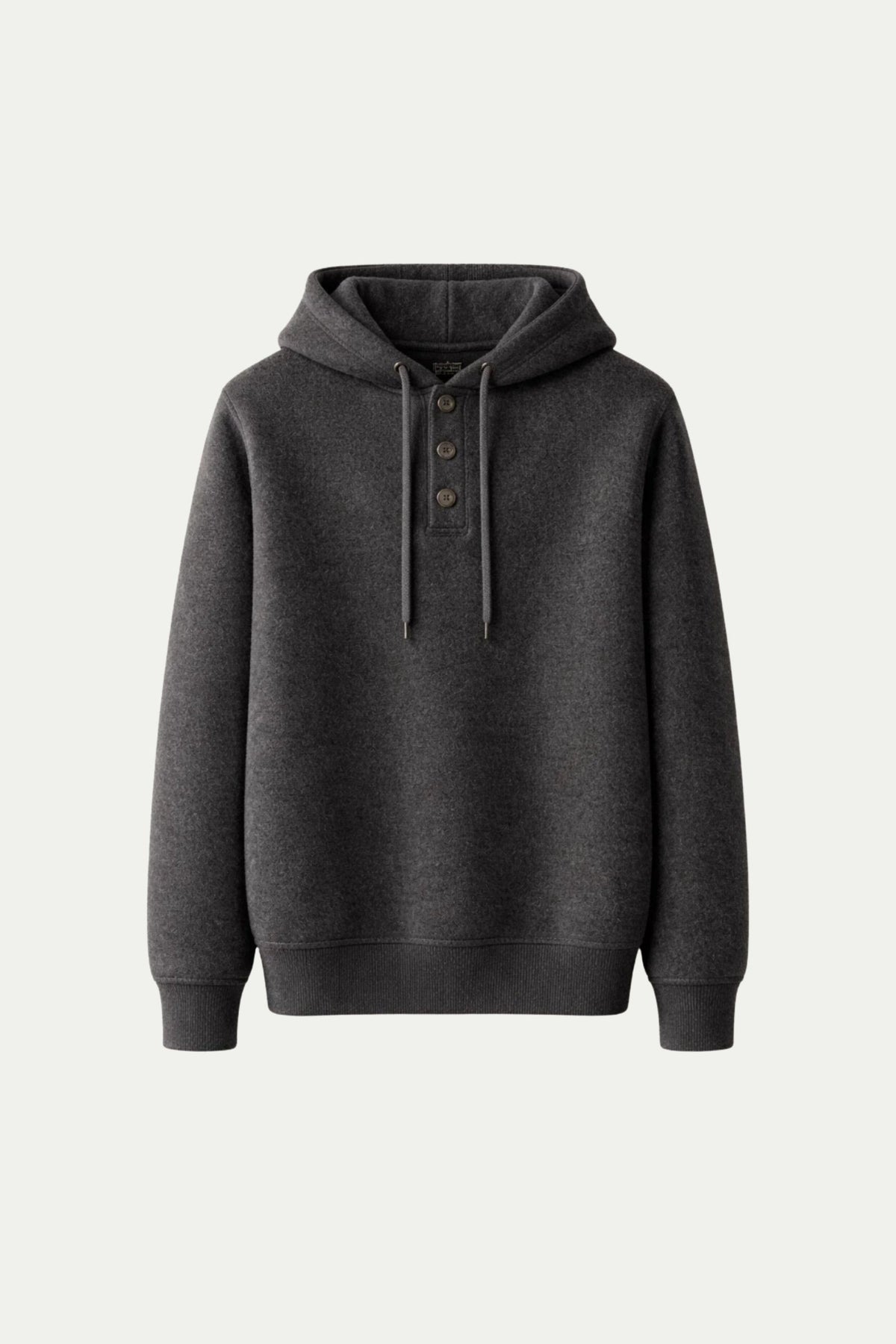 Noro City Sweater Grey | Hooded Knit with Button Placket