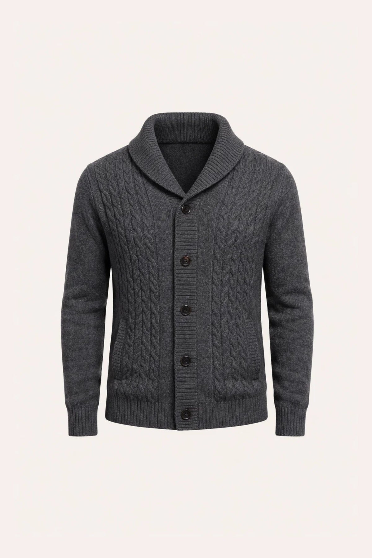 Ombre Voyager Cardigan Grey | Cashmere Shawl-Collar Cardigan
