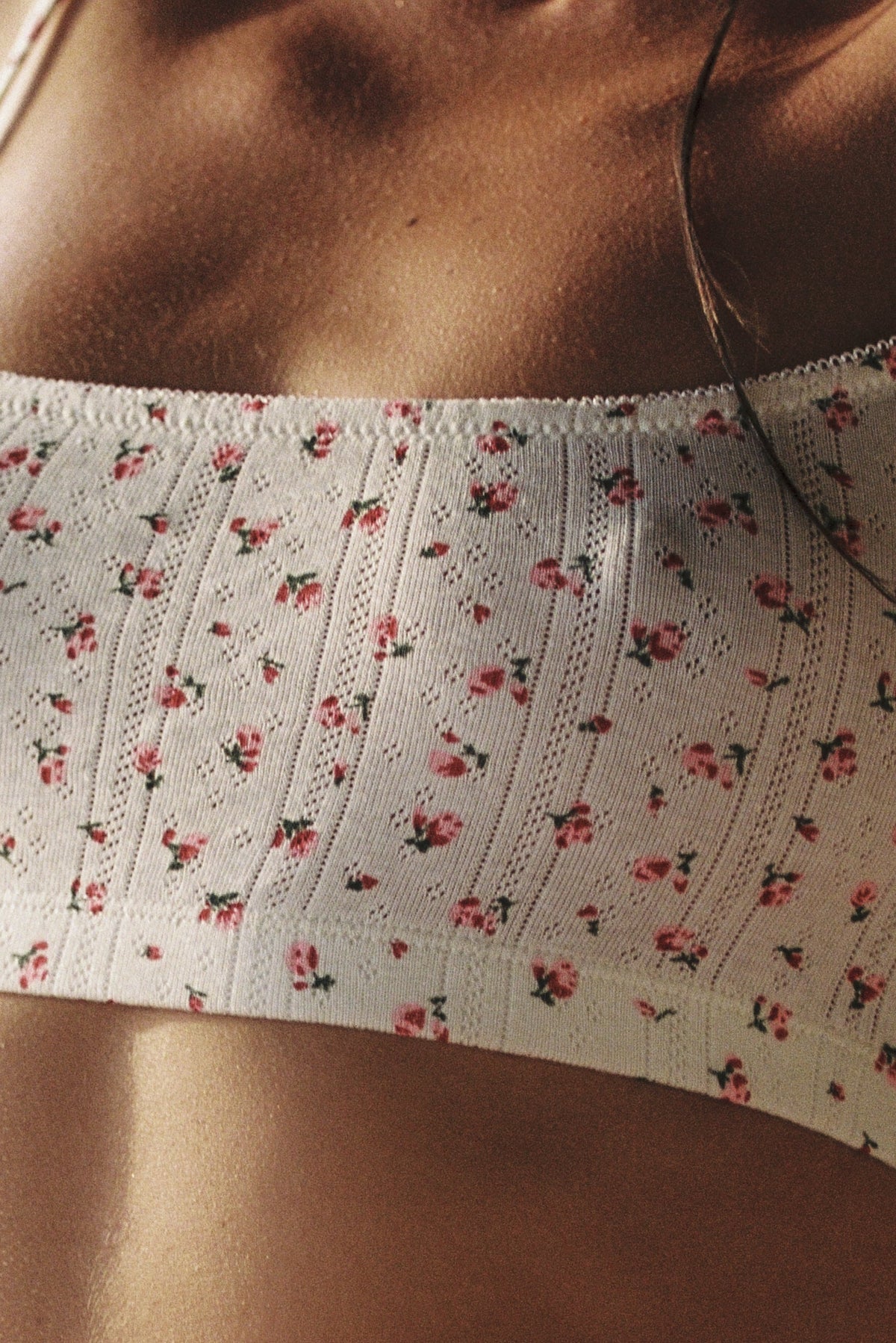 Sweet Blossom | Cotton Pointelle Set with Slim Thong