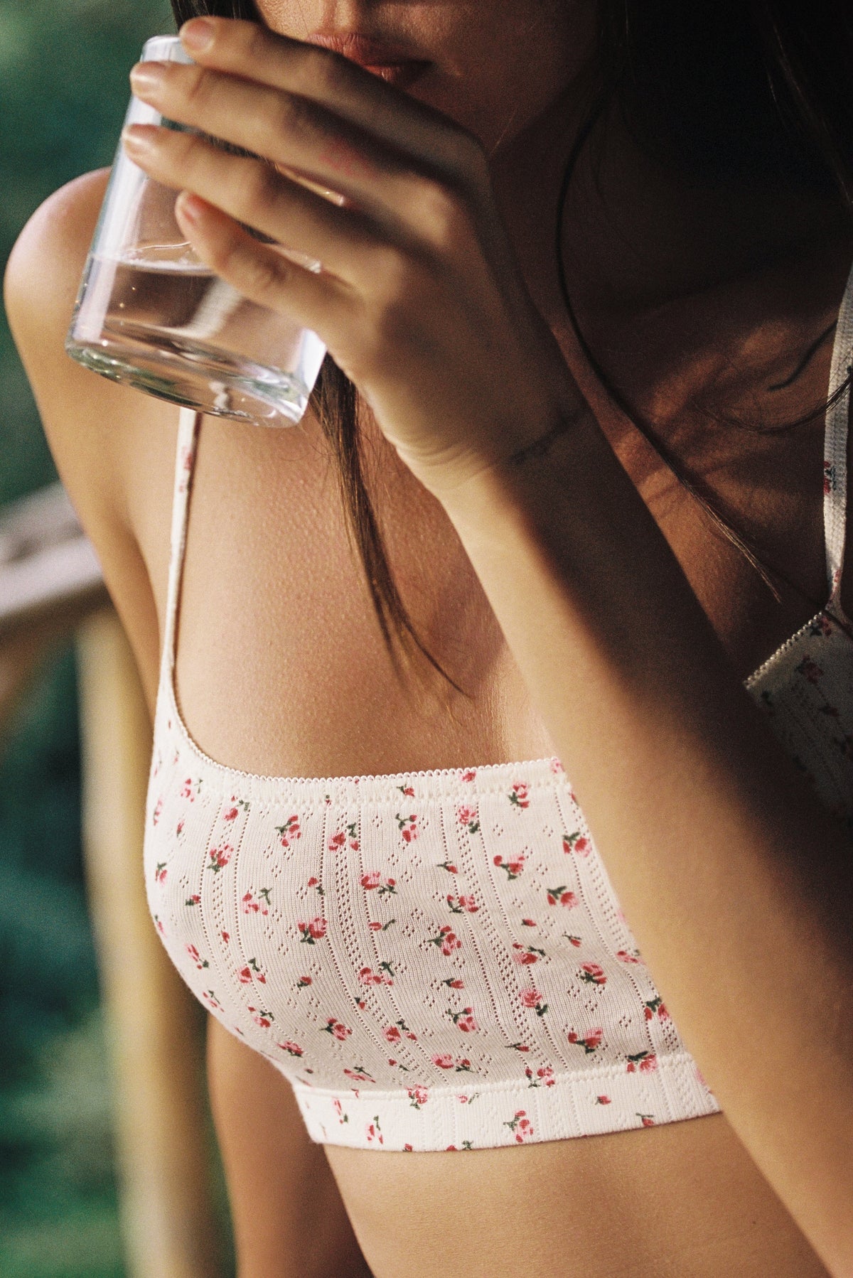 Sweet Blossom | Cotton Pointelle Set with Slim Thong