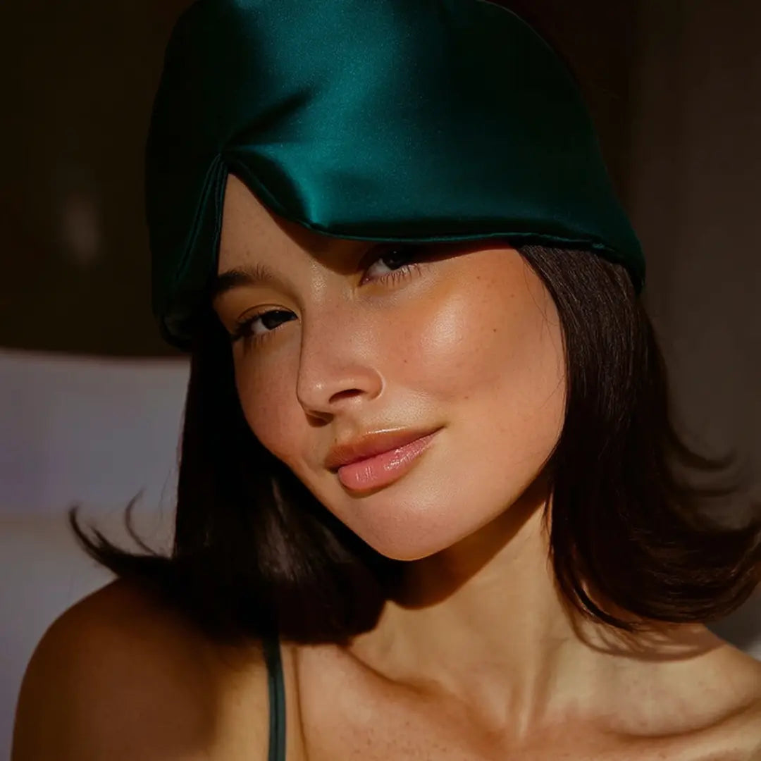 Silk Sleep Mask in Green