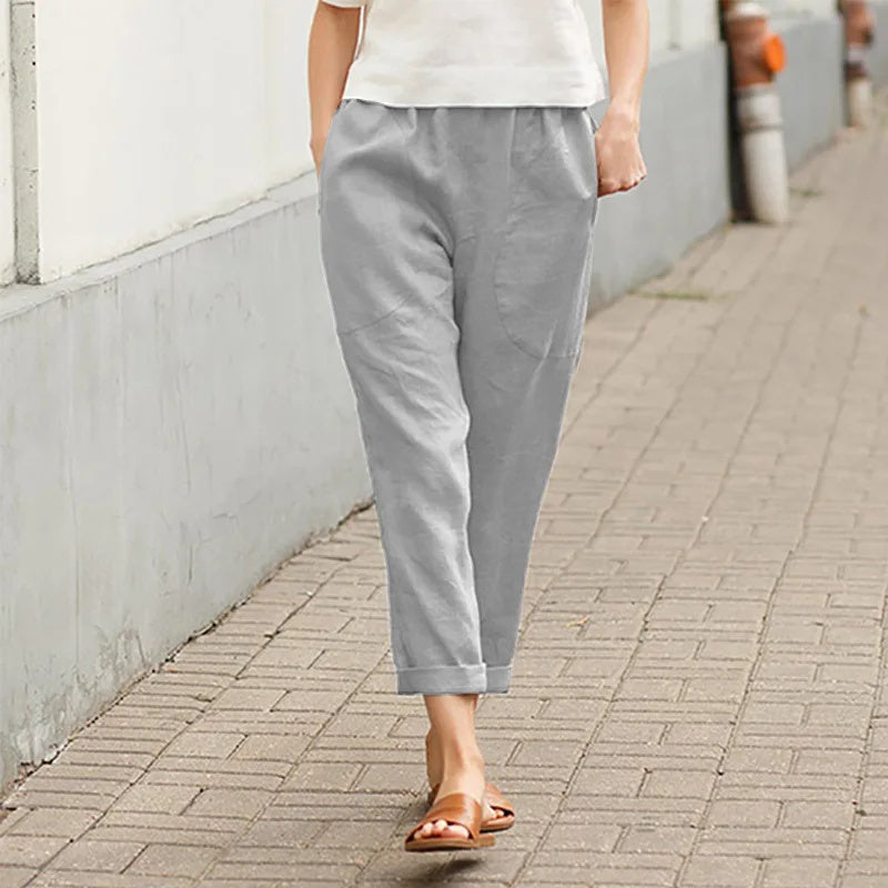 Pantalón de tiro alto con bolsillos