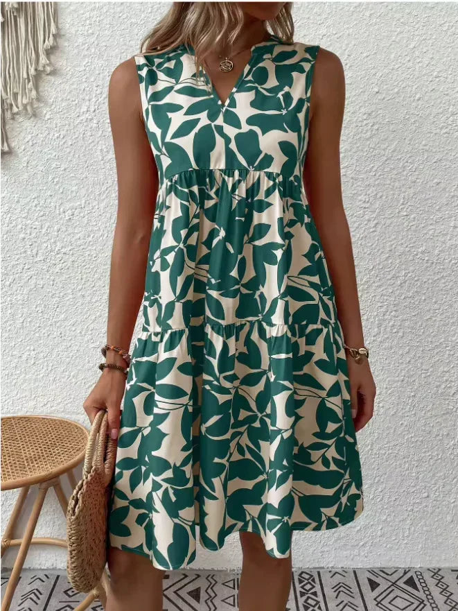 Vestido sin mangas con estampado floral