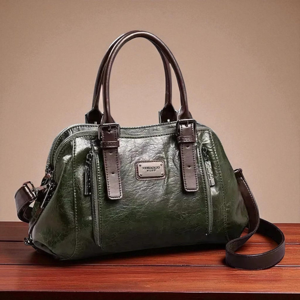 Bolsa de hombro de piel