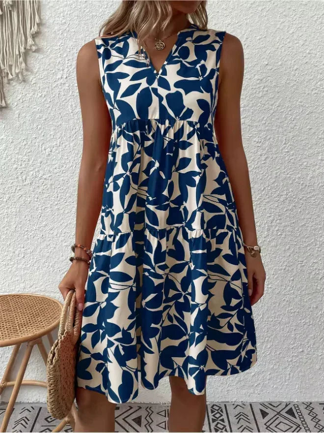 Vestido sin mangas con estampado floral