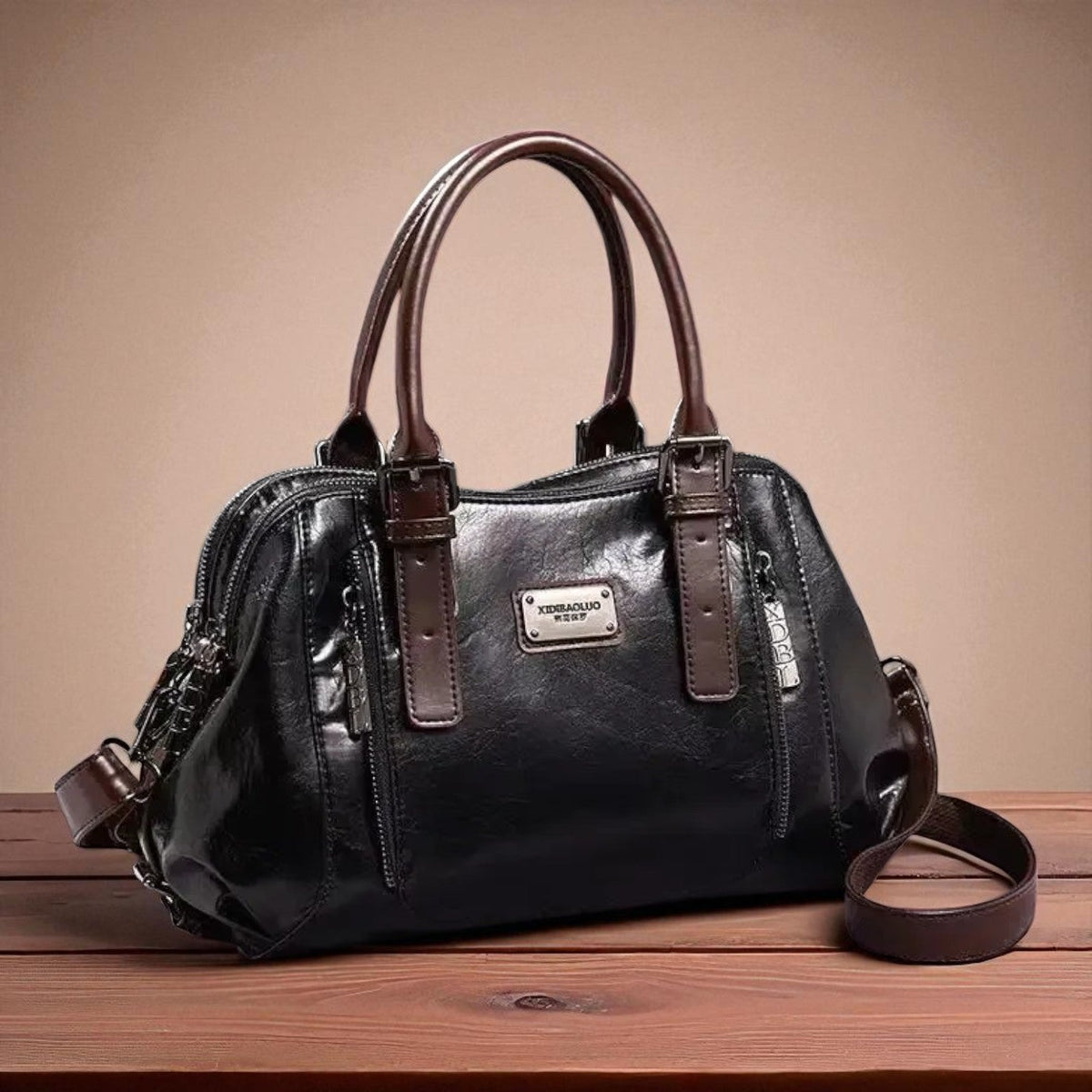 Bolsa de hombro de piel