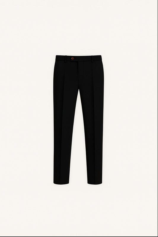 Carlo Trousers Black | Slim Straight-Leg Trousers
