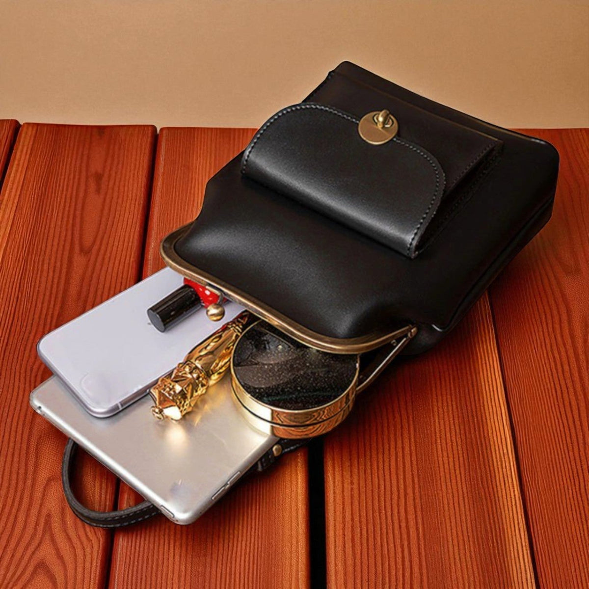 Bolsa vintage con cierre kiss-lock