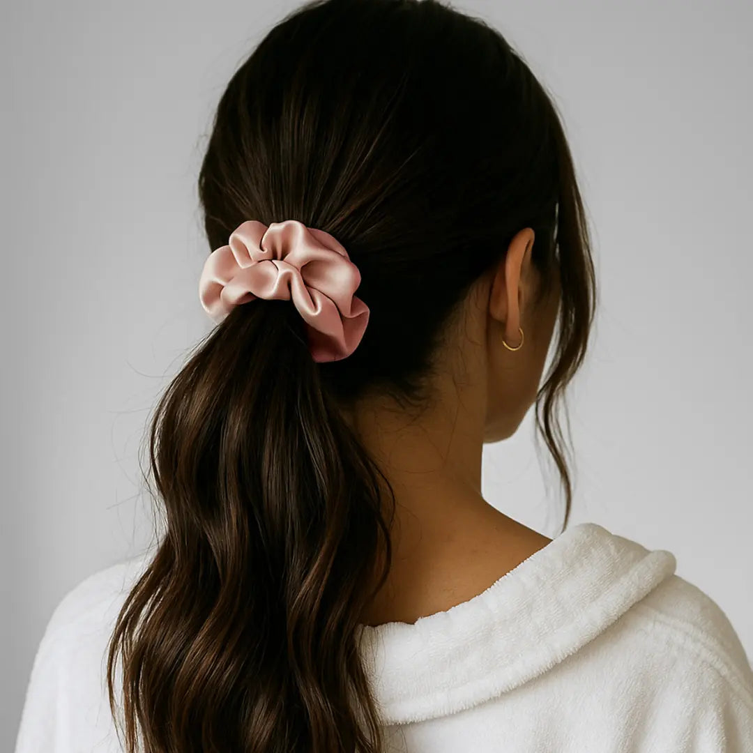Silk Scrunchie in Rose Gold