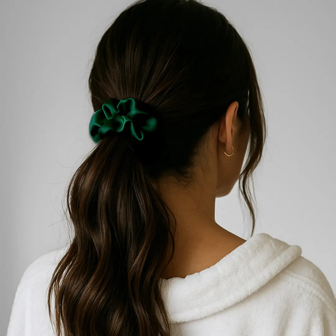 Silk Scrunchie in Green