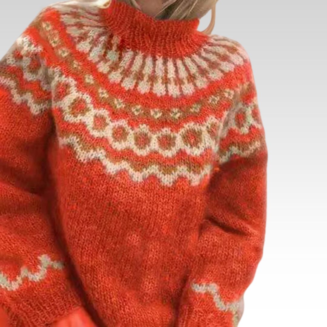 Suéter de Cuello Alto Jacquard