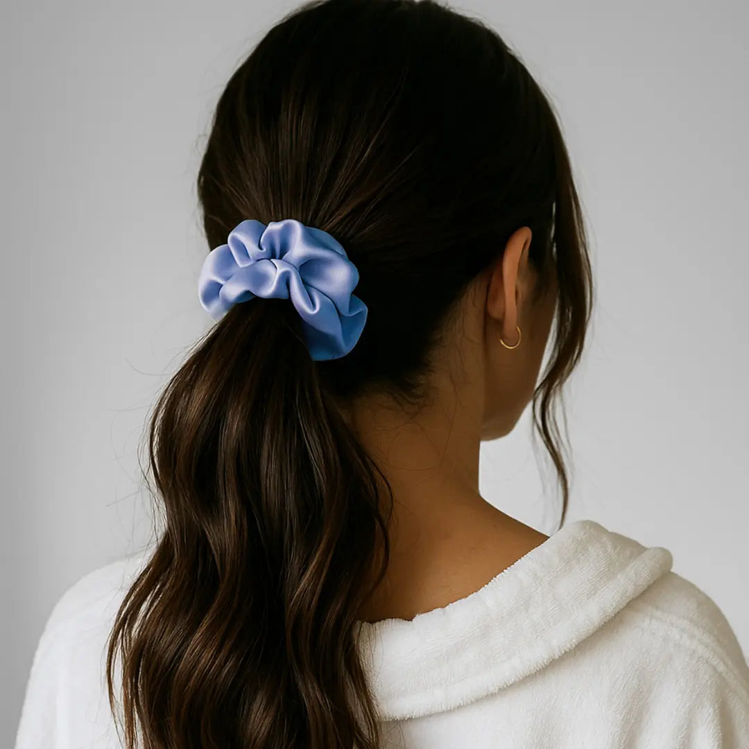 Silk Scrunchie in Blue