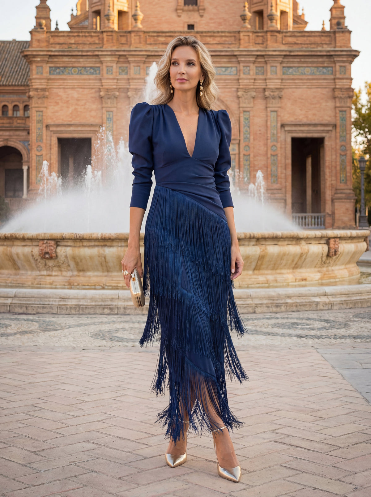 Vestido con flecos