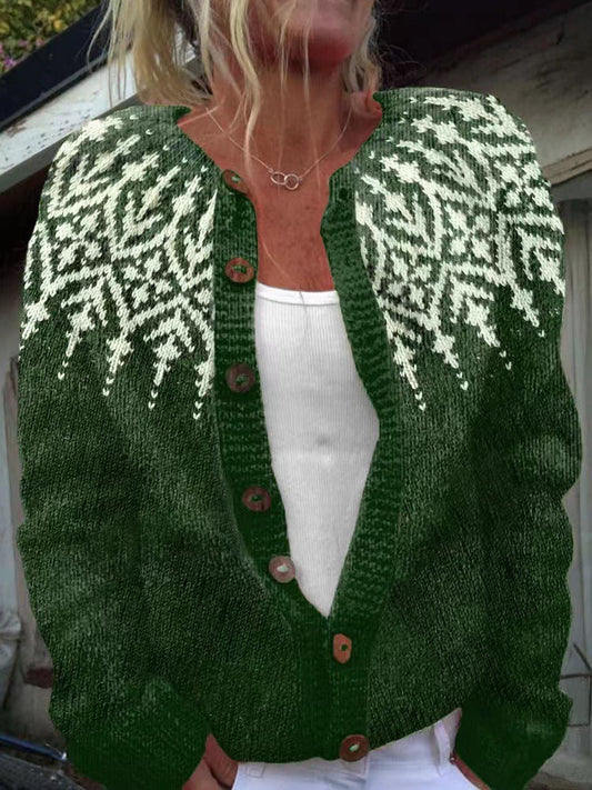 Cárdigan verde y blanco