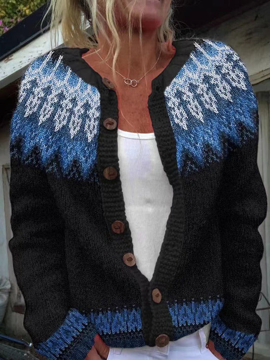 Chaqueta de punto azul