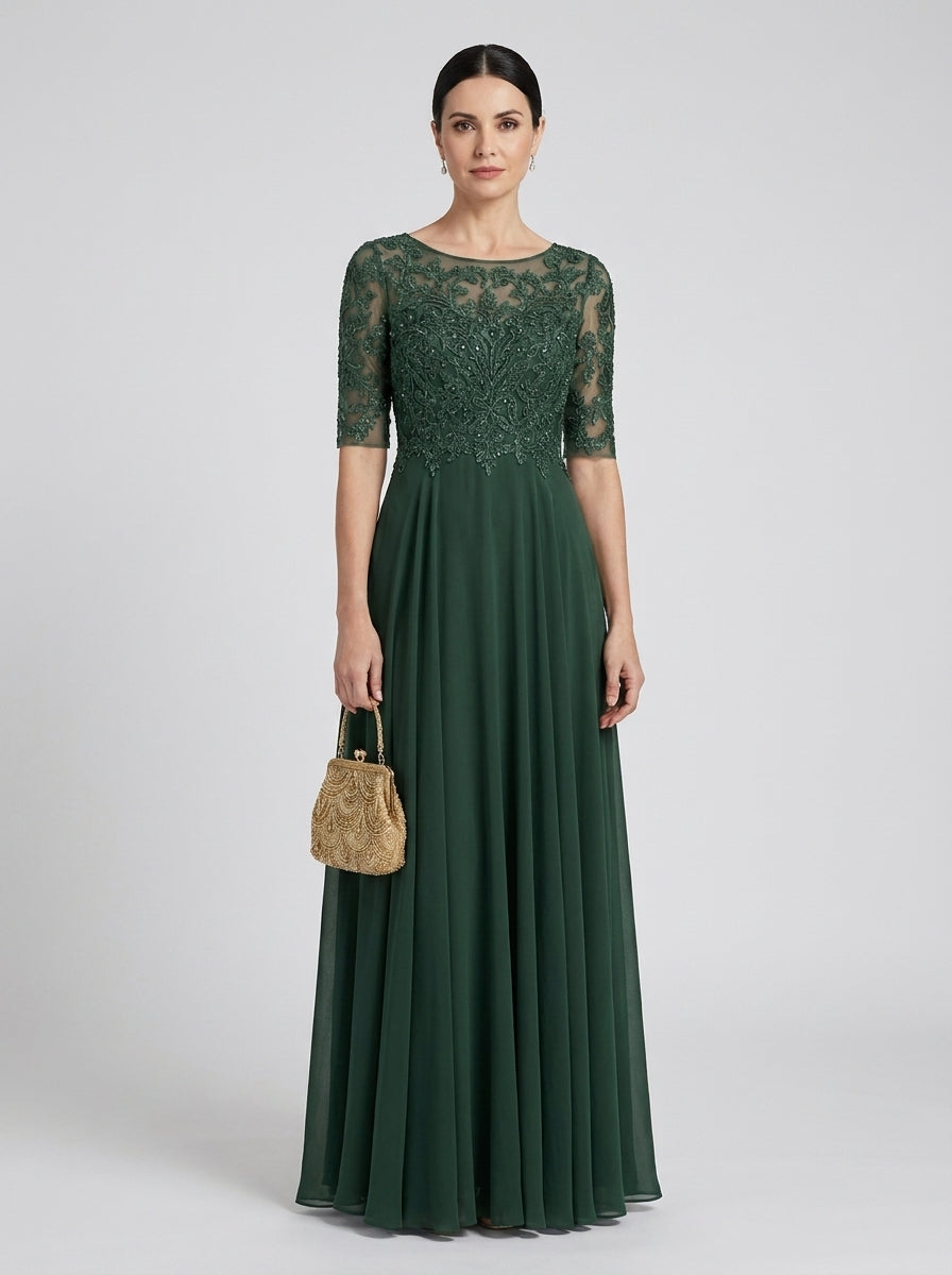 Vestido midi de encaje con drapeado