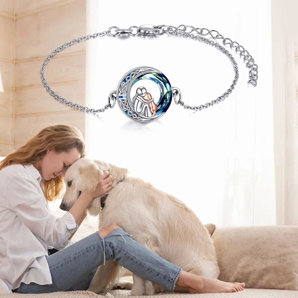 Pulsera ajustable con encanto de perro