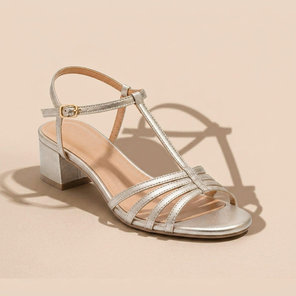 Sandalias de tacón bajo