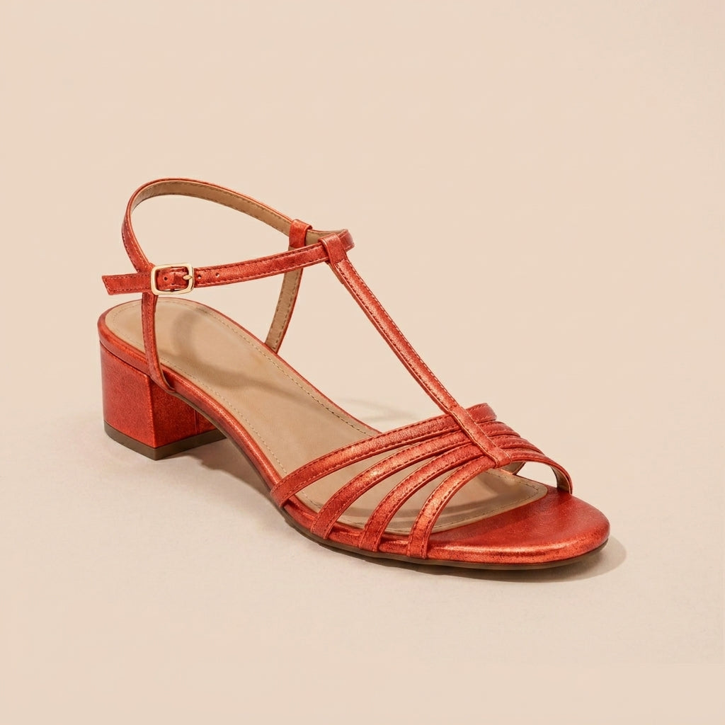 Sandalias de tacón bajo