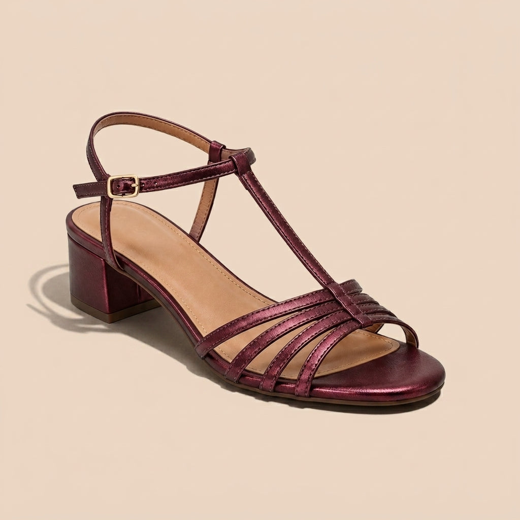 Sandalias de tacón bajo