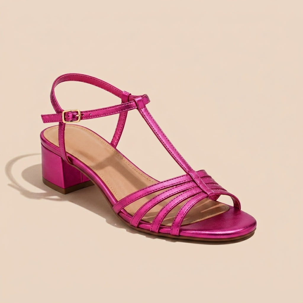 Sandalias de tacón bajo
