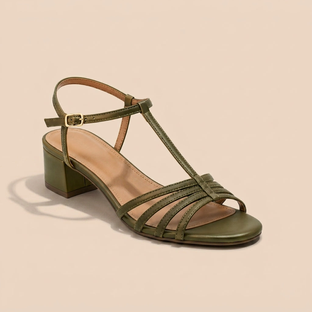 Sandalias de tacón bajo