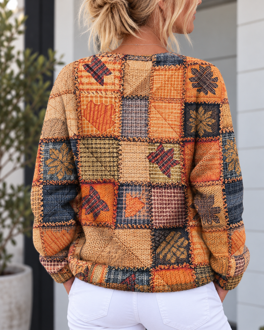 Cárdigan patchwork de punto con botones