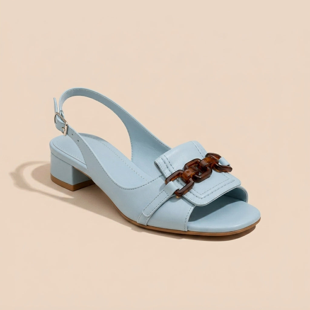 Sandalias de tacón azul claro