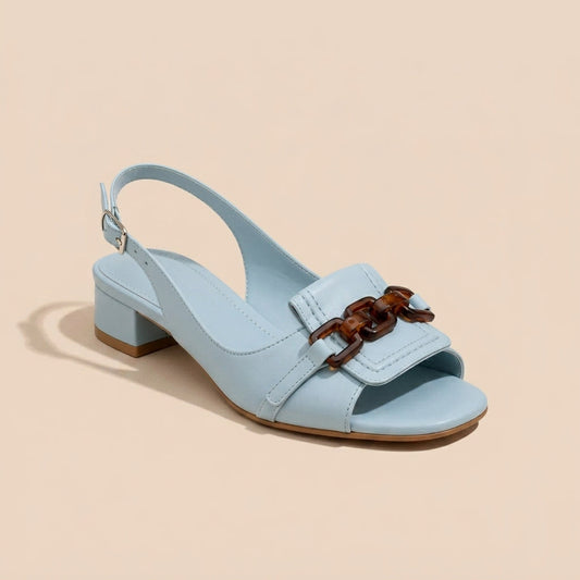 Sandalias de tacón azul claro