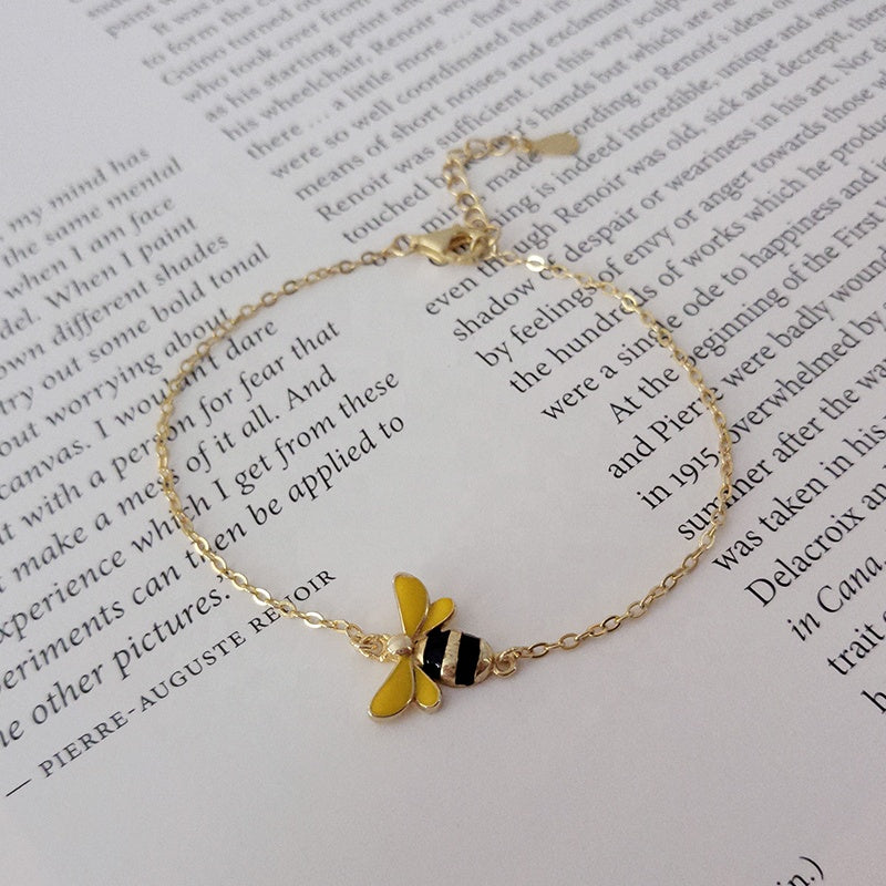 Pulsera ajustable con abeja de oro