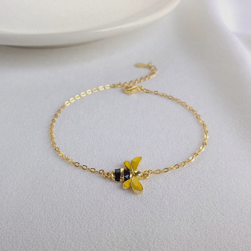 Pulsera ajustable con abeja de oro