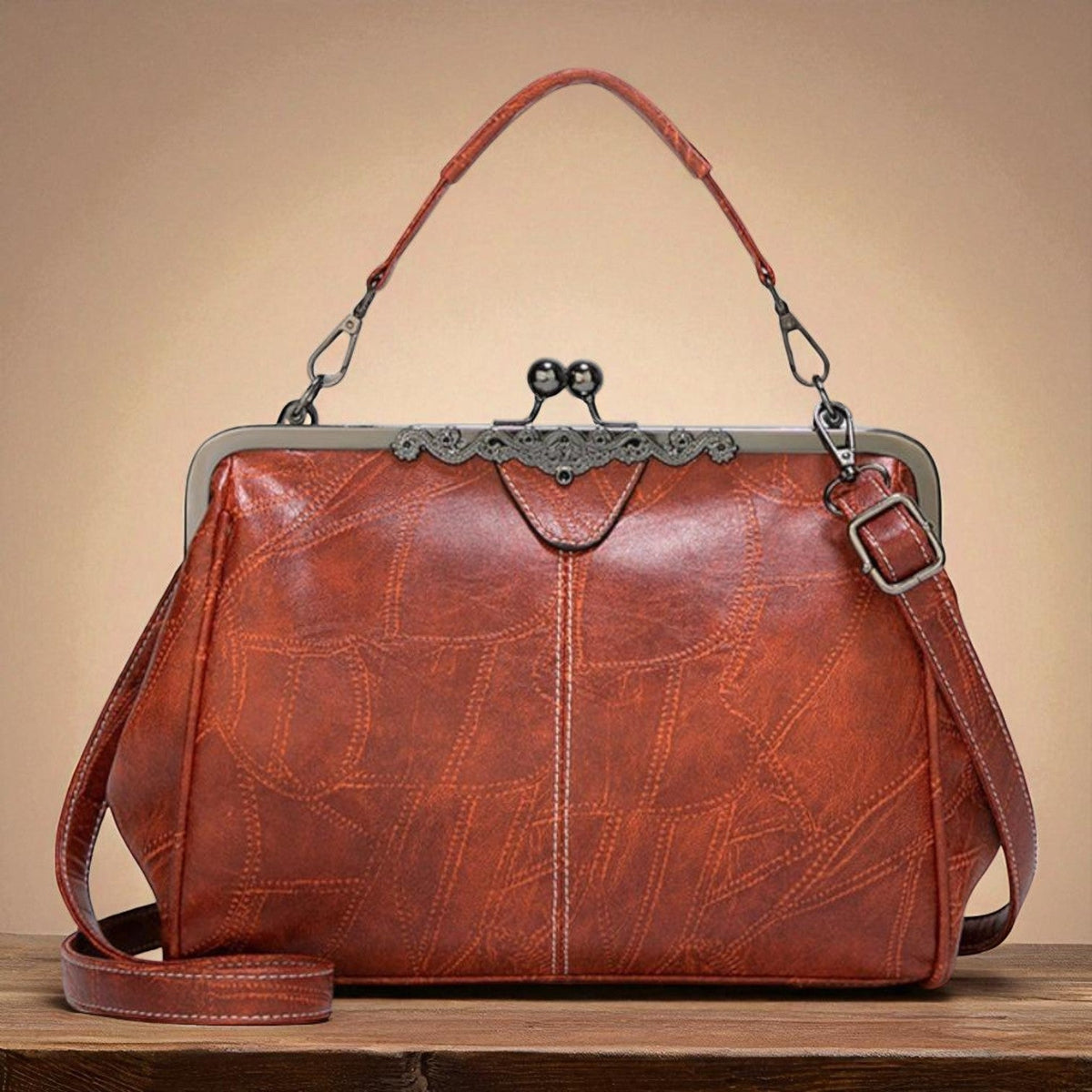 Bolsa vintage con cierre kiss-lock
