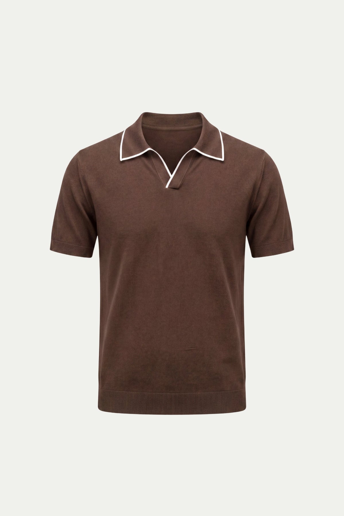 Brown Buttonless Polo