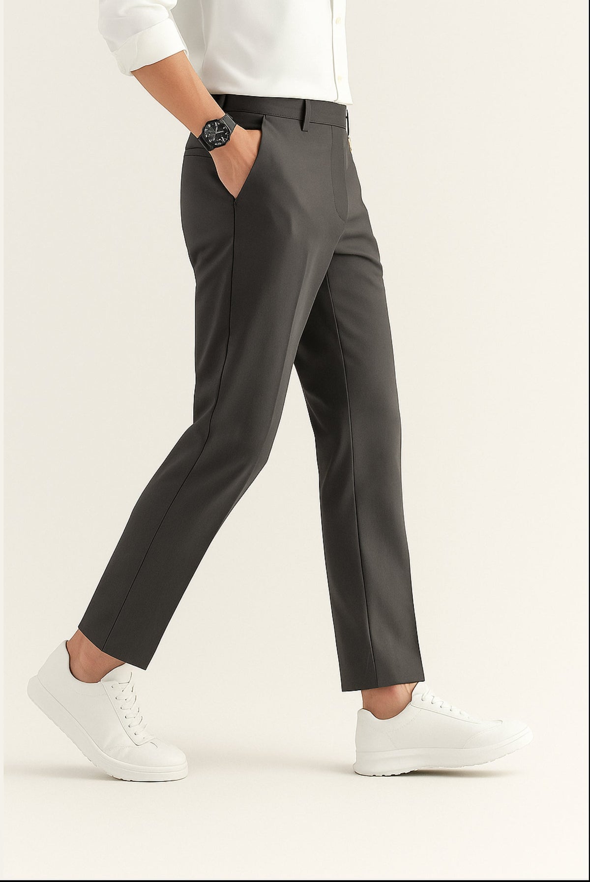 Luca Chino Grey | Slim Straight-Leg Chinos
